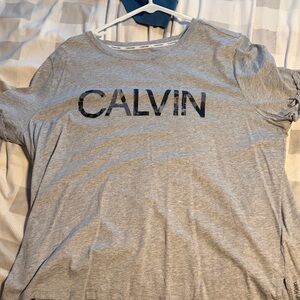 Calvin Klein Light Gray Short-Sleeve Logo Tee
